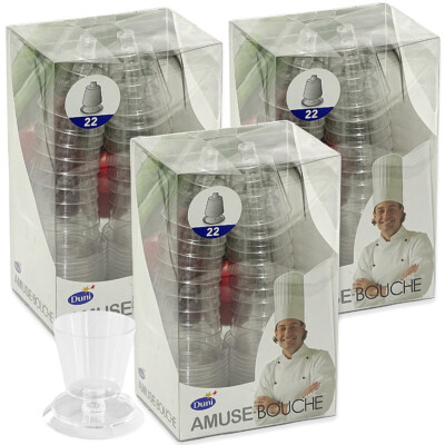 66 Stk Premium Amuse Fingerfood Schalen rund Dessert Tapas Dipschale Becher klar