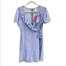 XHILARATION SHORT SLEEVE RUFFLE WRAP DRESS NEW WOMENS SIZE MEDIUM