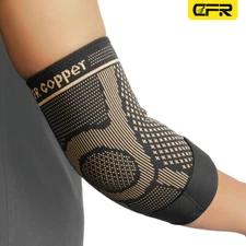 Compression Elbow Support Brace Arm Sleeves Copper Infused for Joint Pain Relief