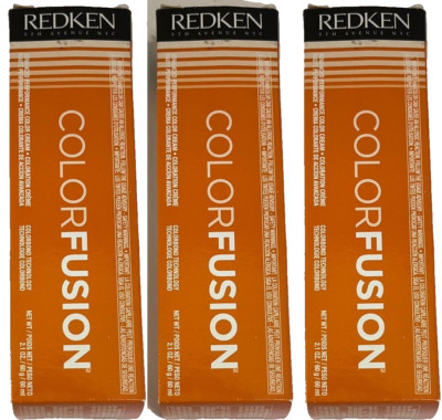3 Redken COLOR FUSION Hair Color  2.1 oz ea 4Br BROWN/red