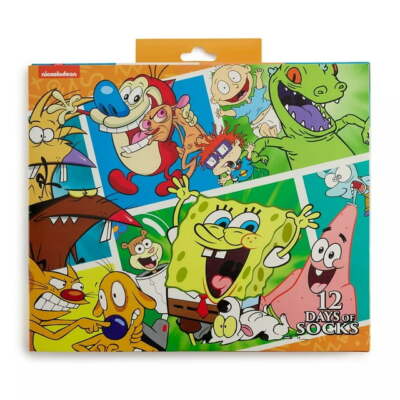 Nickelodeon Socks SpongeBob Rugrats Ren Stimpy 12 Day Pairs Gift Set NEW 
