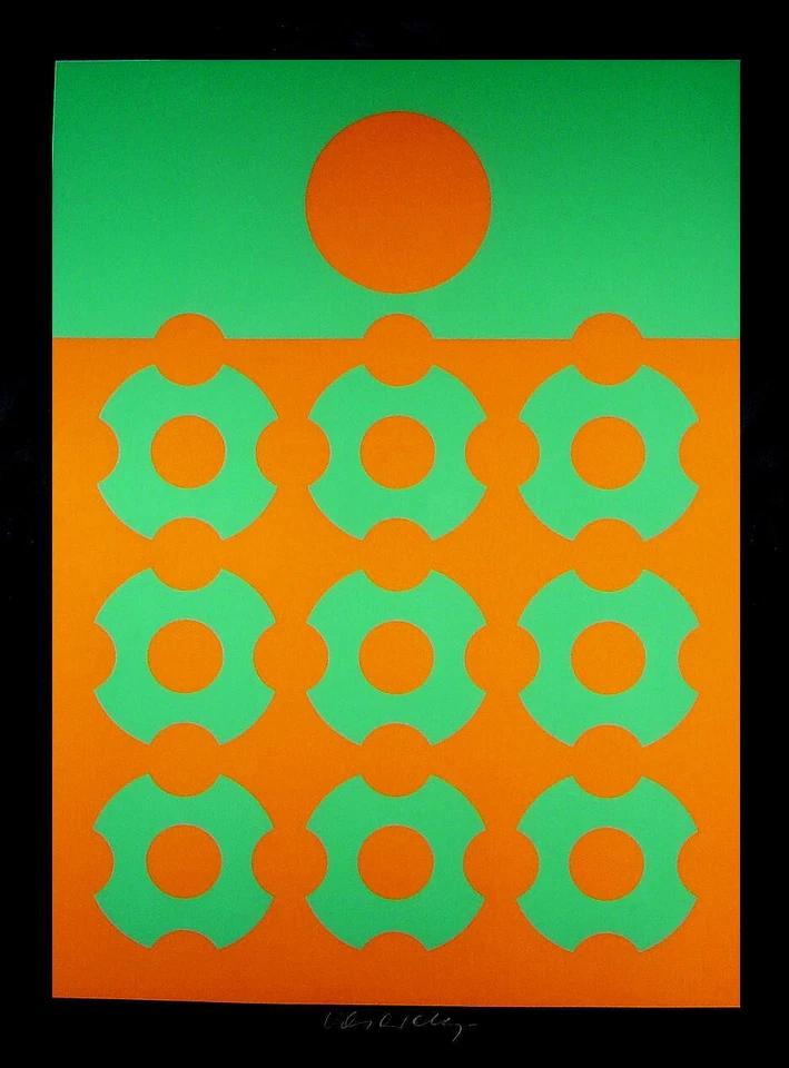 Victor Vasarely 1908 Pécs / Sirius / Farbserigraphie, handsigniert / um1960 - Bild 4 von 4