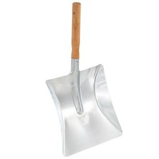 Sturdy Coal Shovel, Wooden Heat-Resistant Handle, 8" Zinc-Plated Metal Head