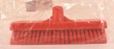 Vikan 70604 12'' Deck Wall Scrub Stiff Red Polyester Replacement Brush Head