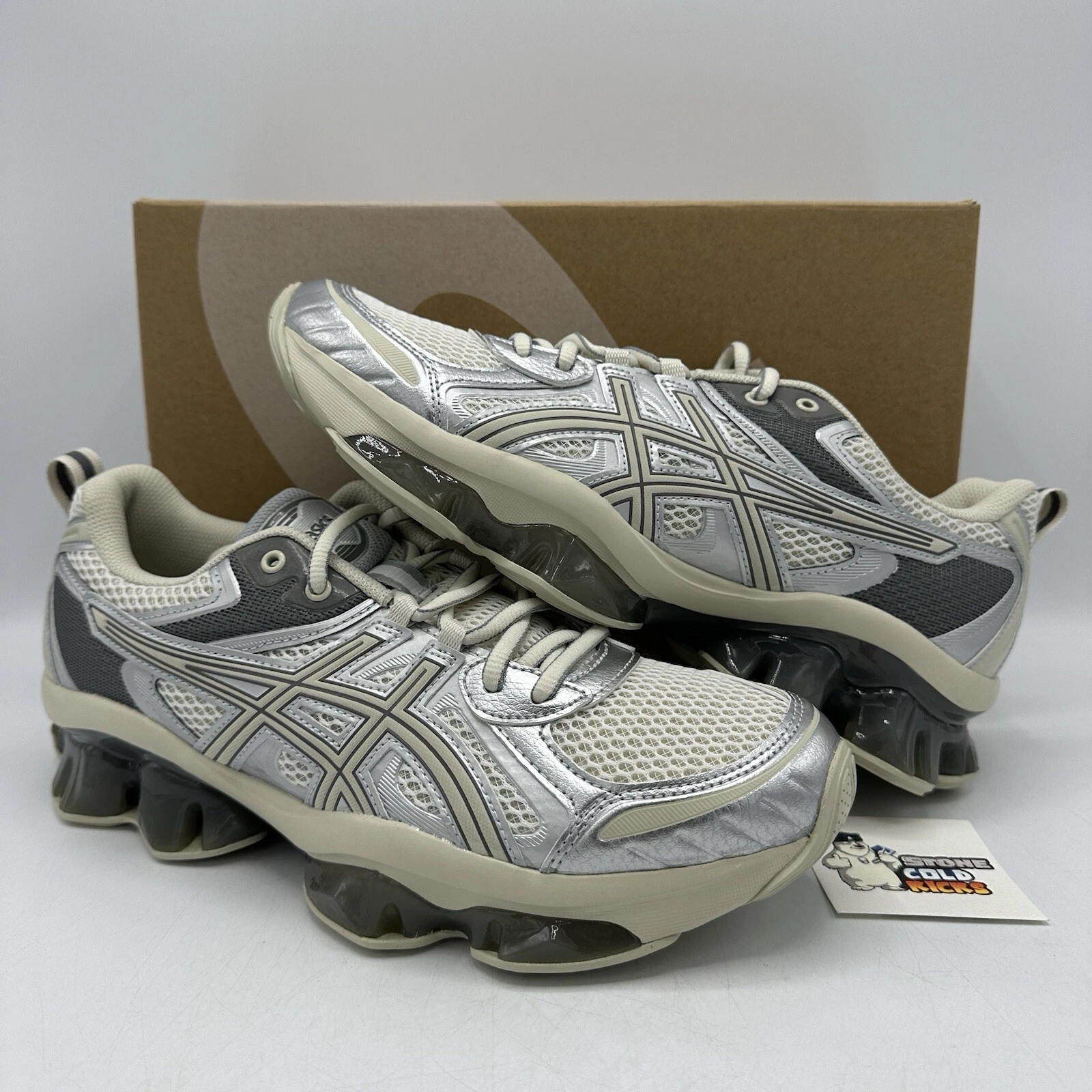 ASICS GEL QUANTUM KINETIC 1203A270 101 polvere leggera bianca misura 9 5 Kayano II III I