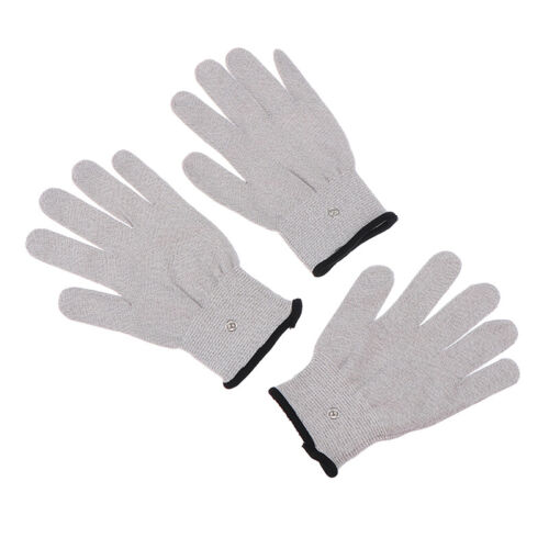 1 Paar leitfähige Silberfaser Elektrode Handschuhe Pads Elektrotherapie Massage.t2 - Bild 1 von 15