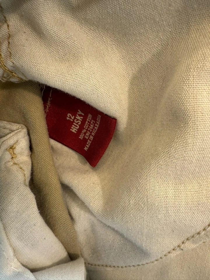 Arizona Pants Kids Youth Boys 12 Huskey Khaki Straight Leg Chinos - Image 3 of 4