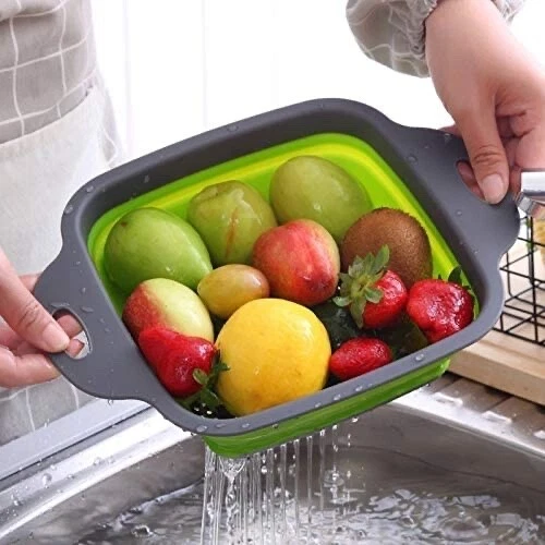 Easy Storage Folding Strainer Collapsible Colander 7.2"x9.5"x3" Case of 60 Items - Image 3 of 4