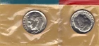 1980-P & D UNCIRCULATED BU ROOSEVELT DIMES IN MINT SET CELLO (2 coins)
