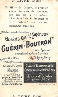 Chromo Célébrités GUERIN BOUTRON N°371 - Occasion