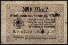 [13655] - NOTGELD GRAETZ (dziś: Grodzisk Wielkopolski), powiat, 20 marek, 10.11.1