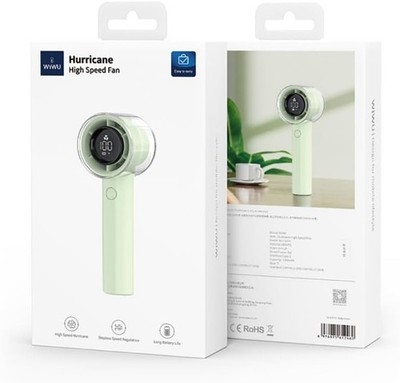 WIWU Handheld Fan, High Speed Portable Fan - Cooling Fan, Rechargeable - GREEN
