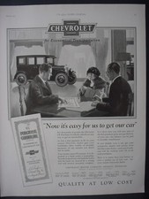 1925 Chevrolet Car Purchase Plan Financing Full Page Vintage Print Ad 11870