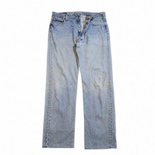 Vintage Levis 501 Light Wash Straight Button Fly Jeans 34x32 USA Made Distressed