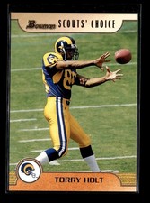 Torry Holt RC: 1999 Bowman Scout's Choice Rookie Insert Card #SC9. rookie card picture