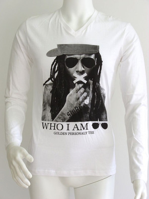 T-SHIRT '' WHO I AM '' golden personaly tee 5 Gr. L NEU SHOPPREIS 27 