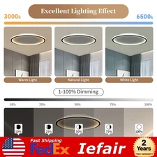 Modern LED Ceiling Light Flush Mount Living Room Bedroom Round Chandelier Lamp