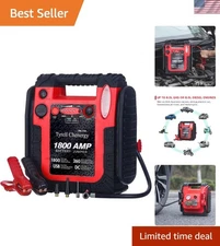 Powerful 1800A Jump Starter with 260 PSI Air Pump & LED Light - Safe & Portable