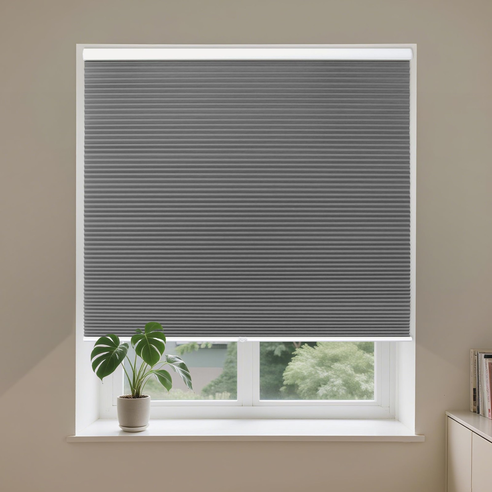Cordless Blackout Honeycomb Blinds For Indoor Windows...
