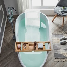Bath Mat W/ Pillow Soft Texture Full Body Bathtub Cushion Non-Slip 49.21 14.17in