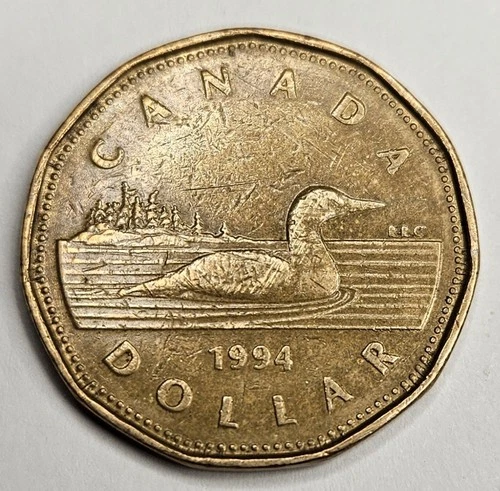 1994 Canada 1 One Dollar - Circulated Canadian World Coin - Loonie