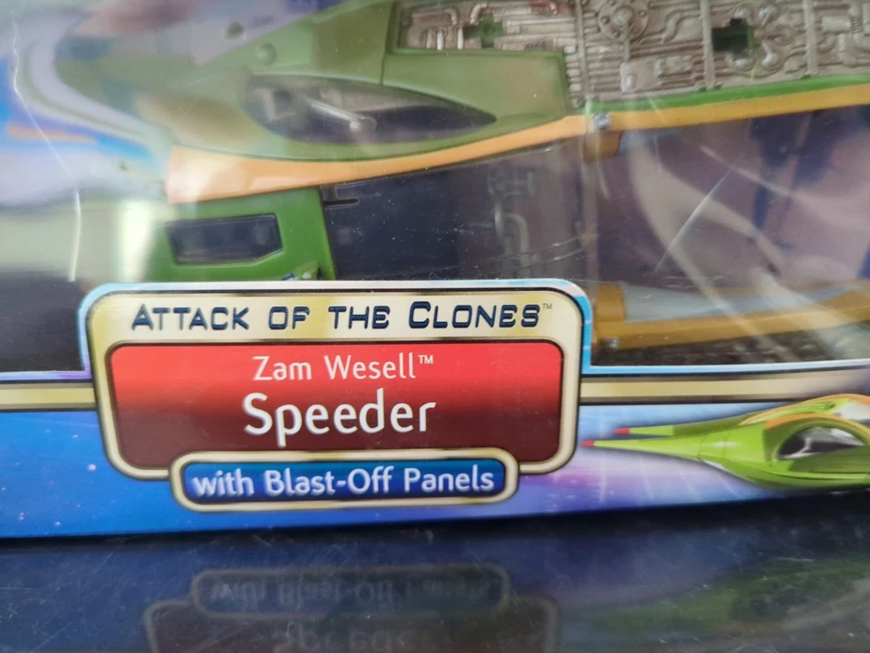Star Wars AOTC Zam Wessel’s Speeder MISB Hasbro 2002 - - Imagem 3 de 4