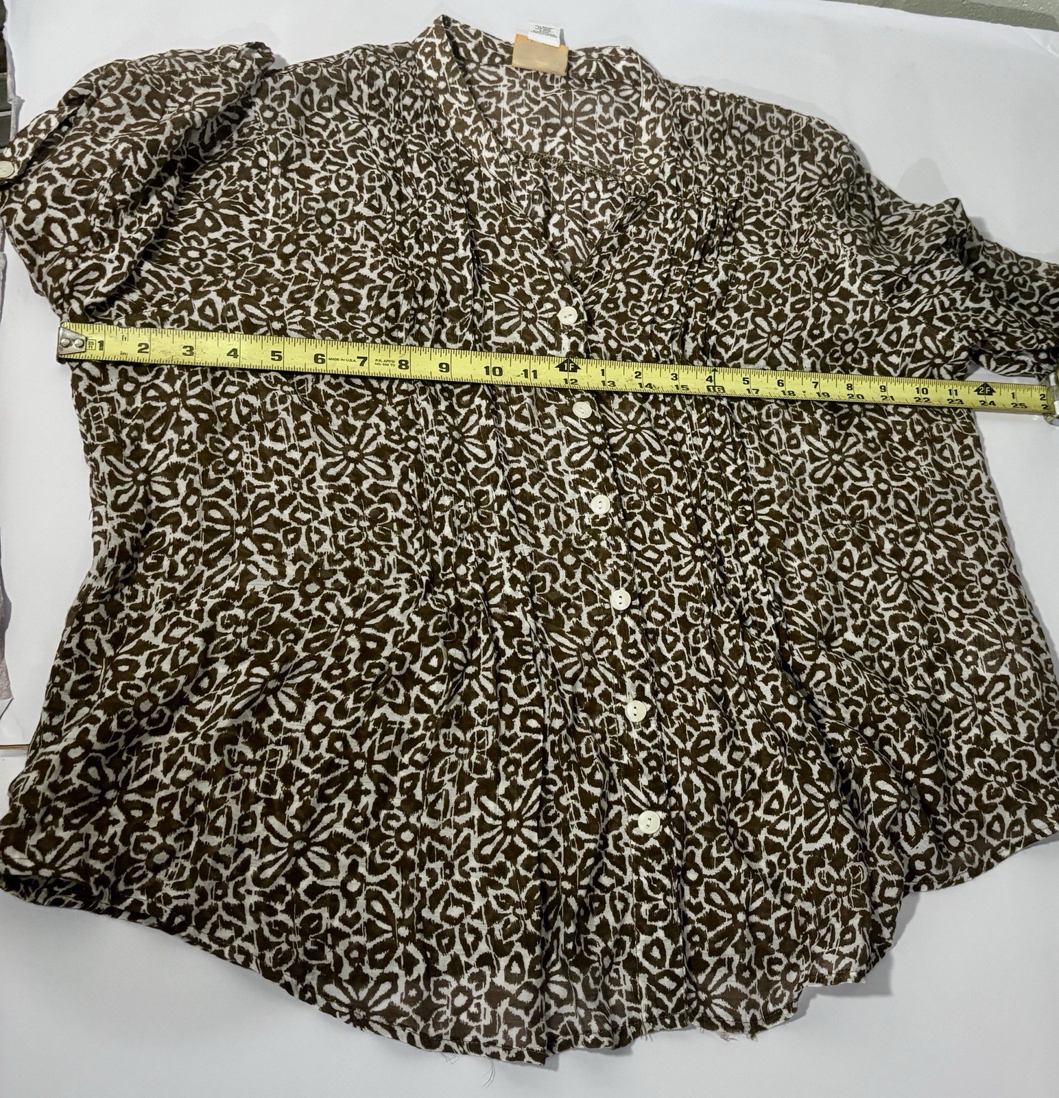 ruby rd petite Blouse Brown  Button Up Lightweigh… - image 3