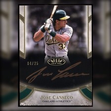 Jose Canseco 2021 Topps Tier One Auto /25 Prime Performers Bronze Ink