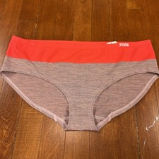 Victoria's Secret Pink Extra Low Rise Hipster Panties Orange Gray Size Large NEW