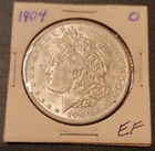 1904 Morgan Silver Dollar $1 Coin Uncertified in 2x2 Holder Marked "EF"
