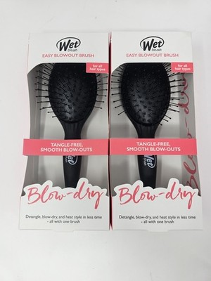 2 Easy Blowout Detangling Hair Brush Black Edgeless HeatFlex Bristles New in Box