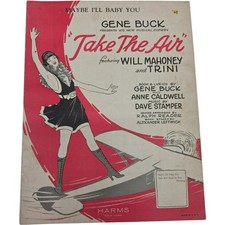 1927 Vintage Sheet Music Take The Air Will Mahoney Trini Collectible