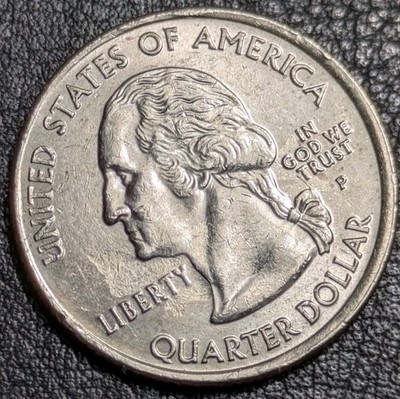 2007-P 25c Idaho State Quarter STRUCK THROUGH GREASE ERROR GREASE FILLED DIE CUD