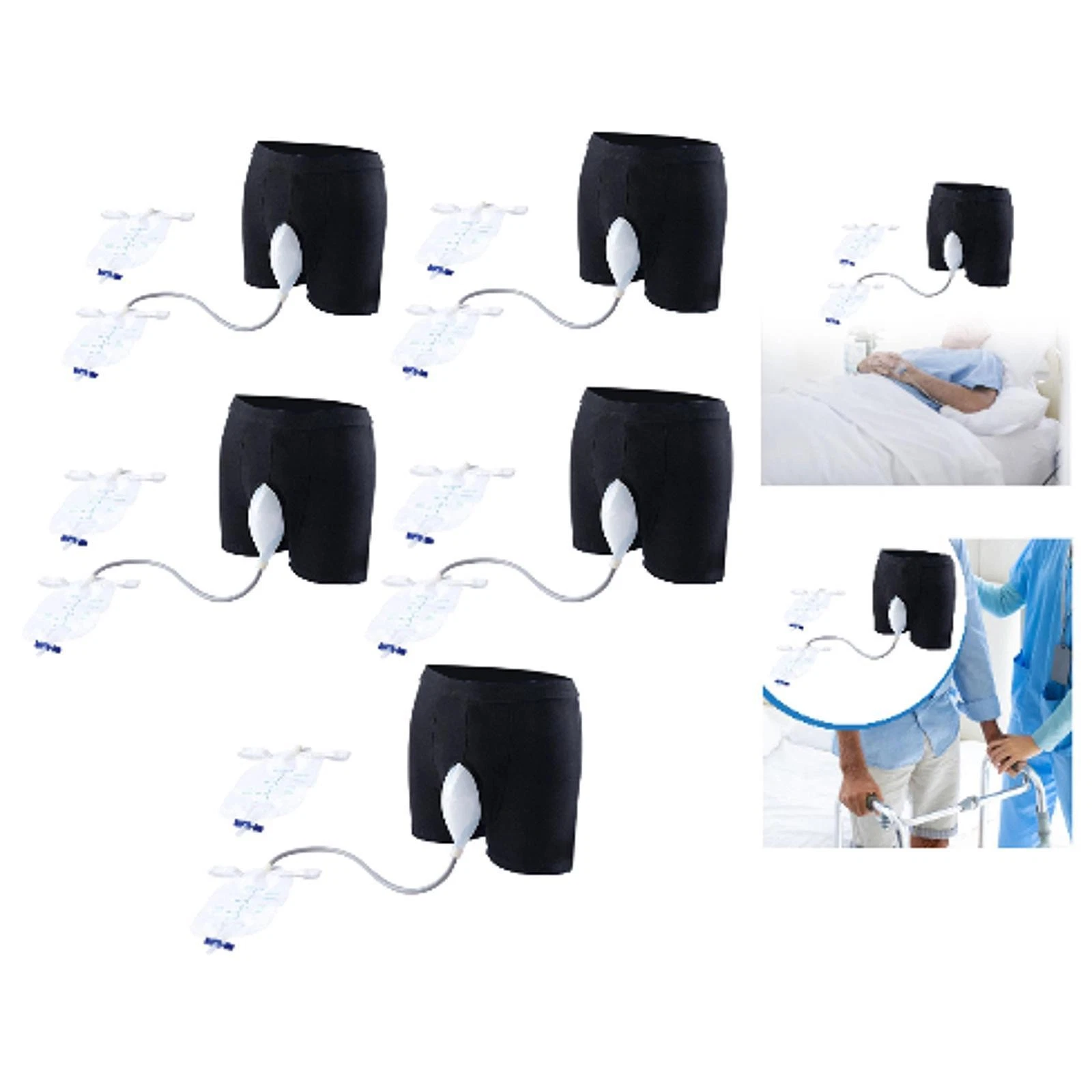 Wearable Urinal Male Urinal Bag Collector Comfortable Silicone Men with Tube for