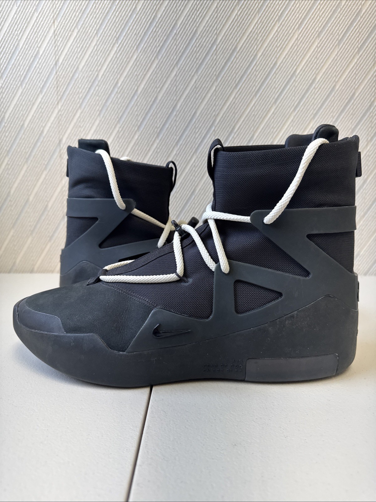 Size 12 - Nike Air Fear of God 1 Triple Black 2020 (AR4237-005)