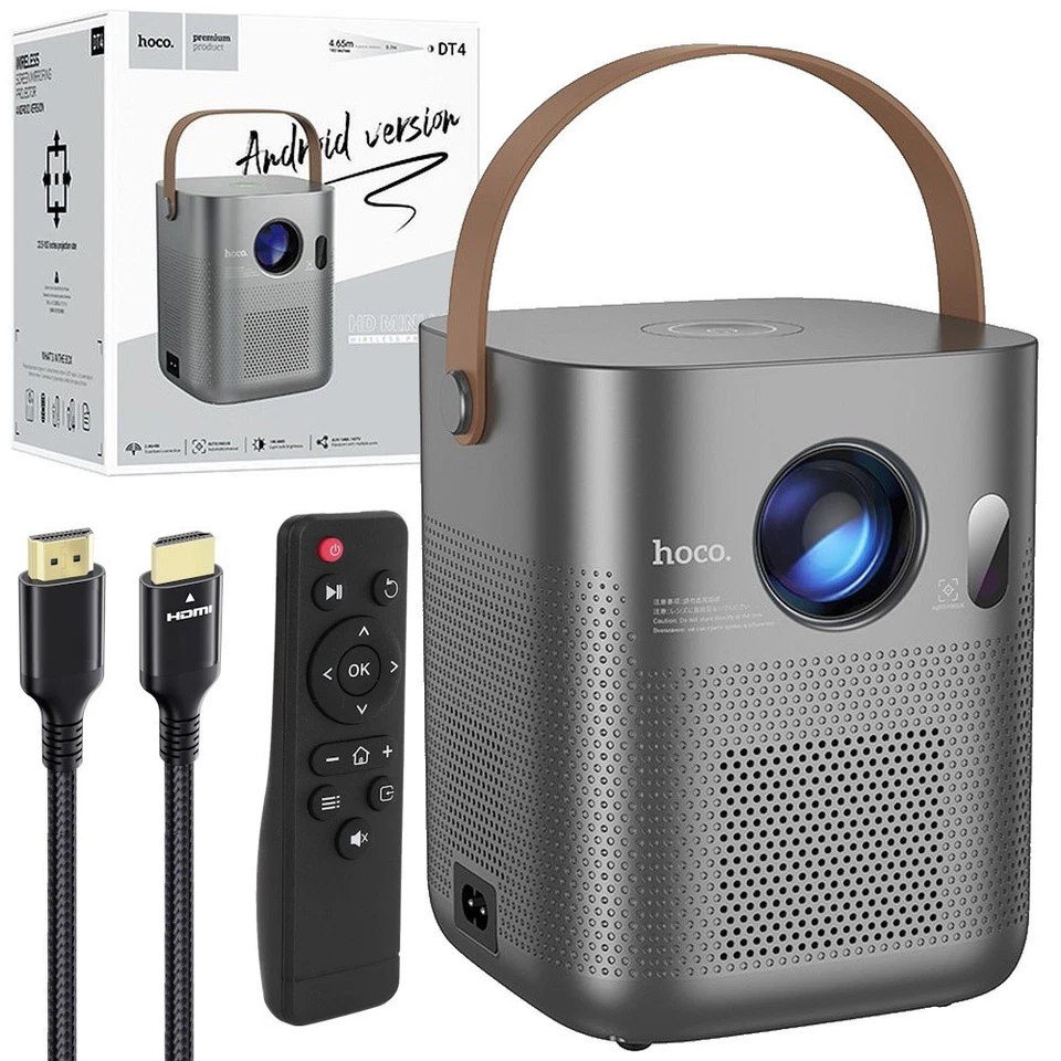 HOCO DT4 VIDEOPROIETTORE SMART PROJECTOR 2 HD ANDROID Wi-Fi Bluetooth® Gray
