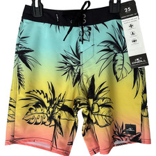 O'NEILL HYPERFREAK Board Shorts Swim ABOVE KNEE Print BOYS Size 25" Waist NEW