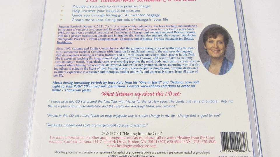 Suzanne Scurlock-Durana Healing From Core Release Renewal Holistic Wellness CD - Image 4 of 4
