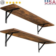 Sturdy Wall Mounted Floating Shelves Heavy Duty Space Saver Set of 2 Home Decor