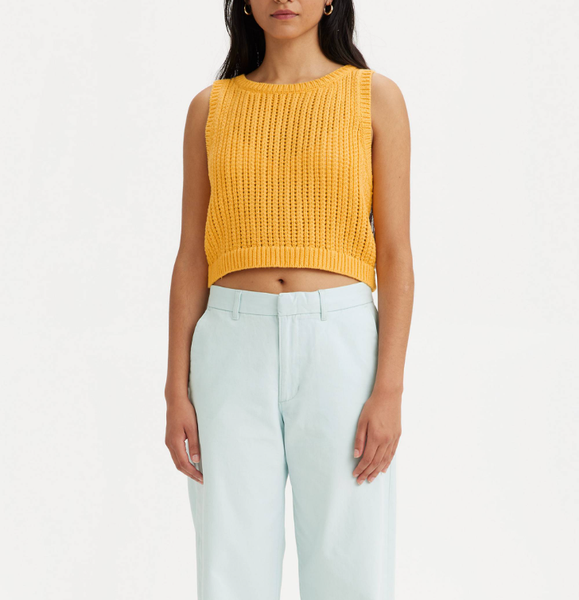 Levi's Damen Strickweste Gelb 100% Baumwolle Gr. Xs Weste A42470001-image