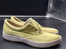 Keds Shoes Womens Size 7 Yellow Canvas Slip On Casual Comfort Sneakers Damaged