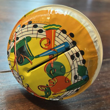 Vintage New Year's Eve Tin Noise Maker Music Notes Instruments USA