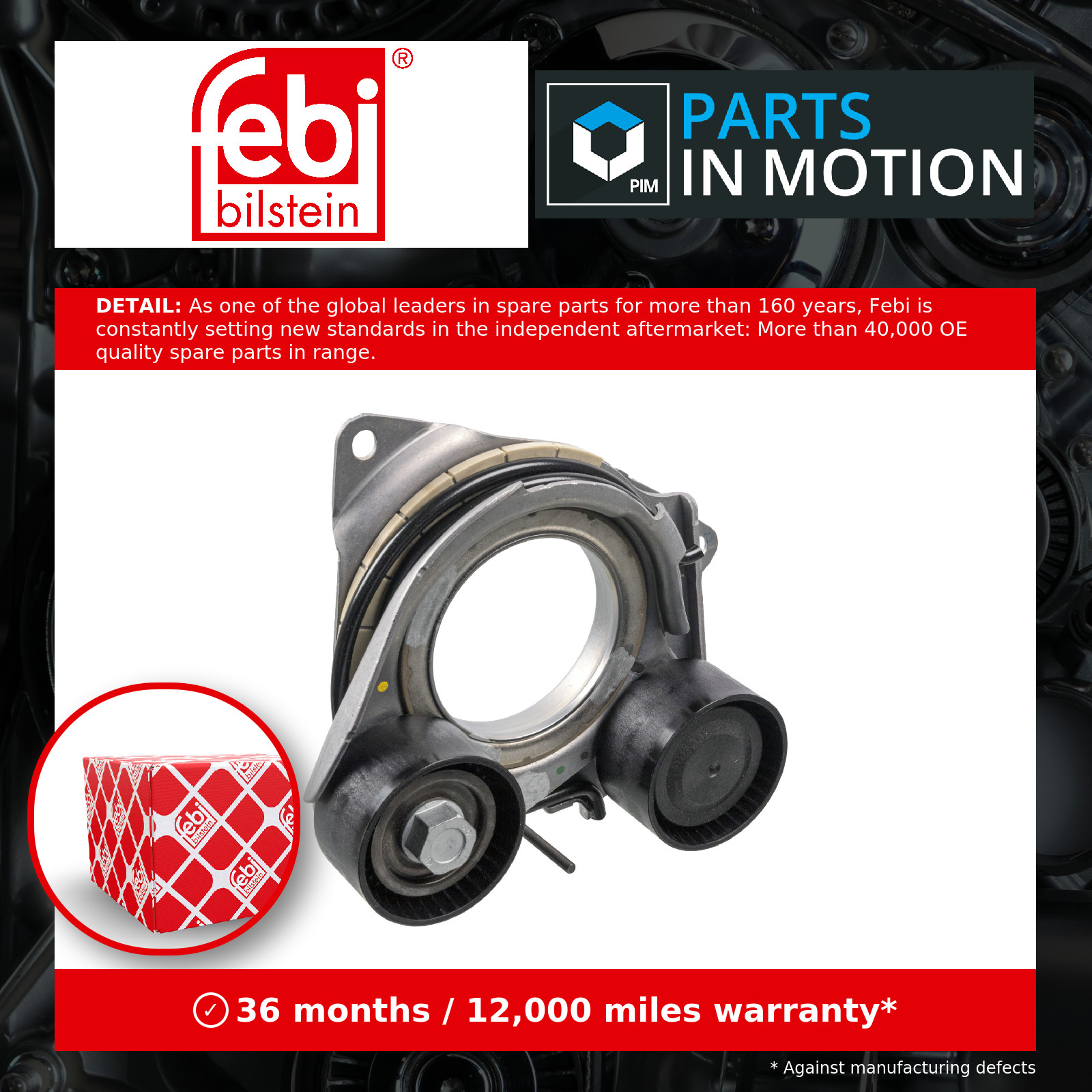 Aux Belt Tensioner fits BMW 320D G20, G21 2.0D 2018 on Drive V-Ribbed Febi New