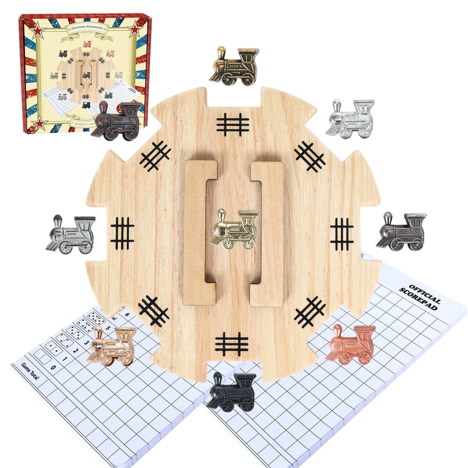 Mexican Train Dominoes Accessories Set - Mexican Train Dominoes Game for Adul