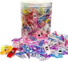 Sewing Clips, 120 Pcs with Plastic Jar, Fabric Premium Multicolor