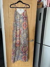 Great Plains 10 Strappy Maxi Dress Boho Abstract Mosaic Tile Print Sleeveless