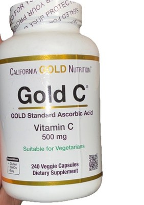 California Gold Nutrition Vitamin C 500mg 240 Capsules Gluten-Free Non-GMO