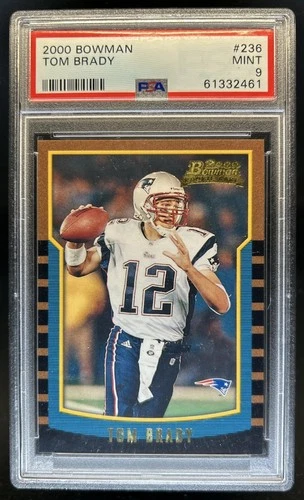 2000 Bowman Tom Brady Rookie RC #236 Patriots PSA 9