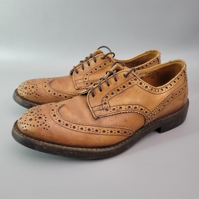 Trickers Bourton Tan Brown Leather Derby Brogue shoes Mens UK 9.5 US 10.5 