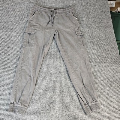 Ecko Unltd Jogger Pants Mens 33x29 Gray Cargo Elastic Waist Cuffed Stretch